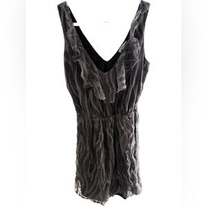 Charlotte Russe Black and Gray Patterned Top